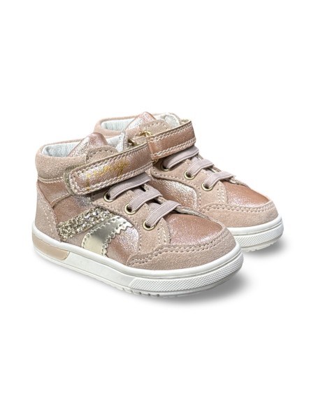 Primigi 6904711 sneakers bambina in pelle/camoscio nude
