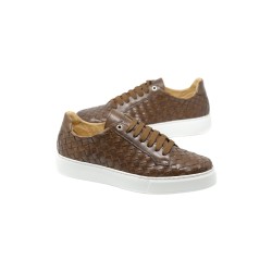 Exton 526 sneakers uomo intrecciato in pelle testa di moro 2