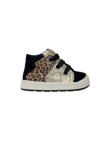 Primigi 6851600 sneakers bambina in camoscio/pelle nero/platino