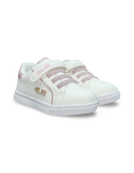 Cesare Paciotti 4US K251036 sneakers bambina in pelle bianco/rosa