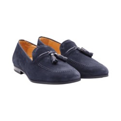 EXTON 164 mocassini uomo in camoscio blu