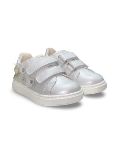 Balducci CITA7089 sneakers bambina in pelle bianco perla