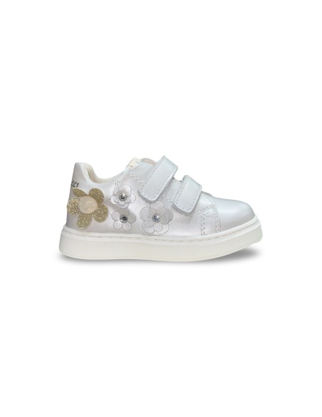 Balducci CITA7089 sneakers bambina in pelle bianco perla