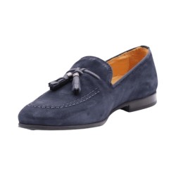 EXTON 164 mocassini uomo in camoscio blu 2