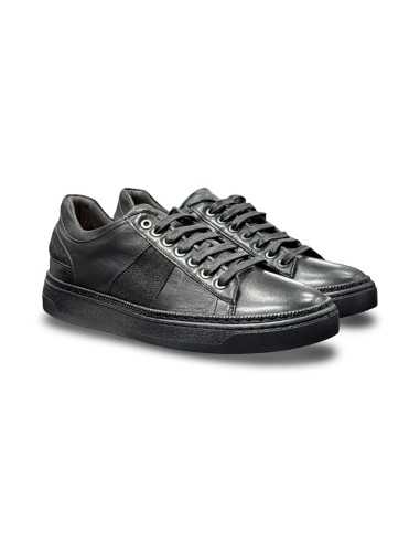 Exton 877 sneakers uomo in pelle nero