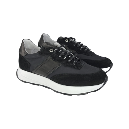 Exton 351 sneakers uomo in camoscio e tessuto nero