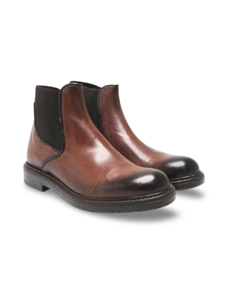 Exton 9026 stivaletti uomo in pelle testa di moro