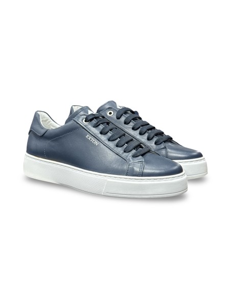 Exton 83 sneakers uomo in pelle bluette