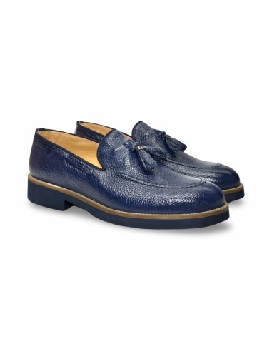 Exton 2174 mocassini uomo in pelle blu