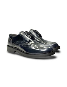 Exton 271 scarpe eleganti uomo in abrasivato blu