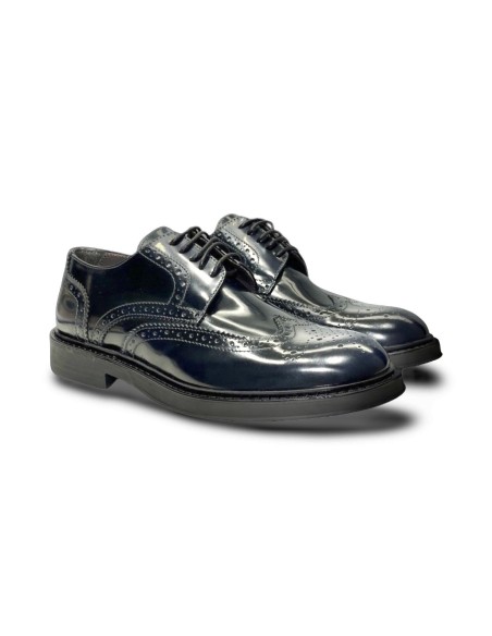 Exton 271 scarpe eleganti uomo in abrasivato blu