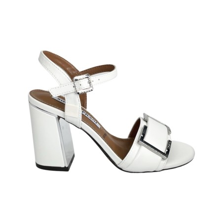 SOLO SOPRANI SOLO23SA 331 sandali donna con tacco in ecopelle bianco