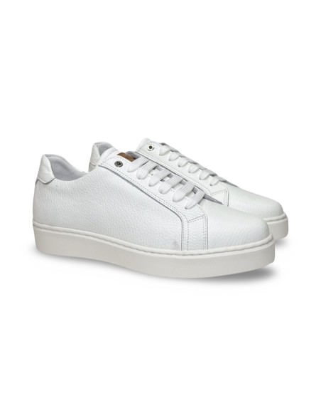 Exton 830 sneakers uomo in pelle bottolato bianco