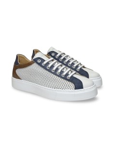 Exton 512 sneakers uomo in pelle di vitello crust bianco/marine