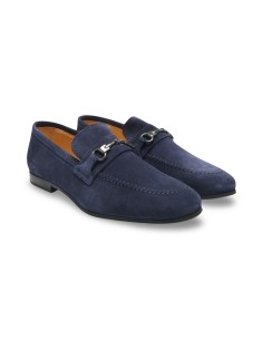 Exton 167 mocassini uomo in camoscio blu