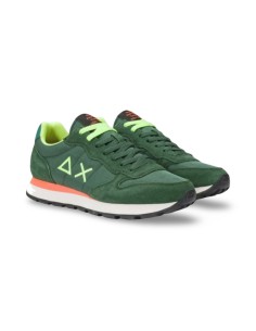Sun68 Z44102 sneakers uomo in camoscio/tessuto verde scuro