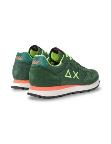 Sun68 Z44102 sneakers uomo in camoscio/tessuto verde scuro