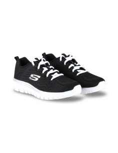 Skechers 12615/BKW sneakers donna in tessuto nero