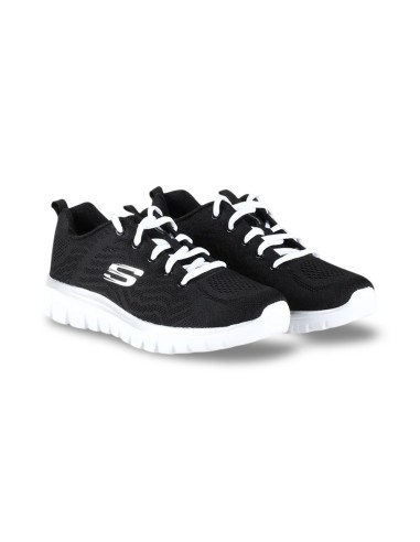 Skechers 12615/BKW sneakers donna in tessuto nero
