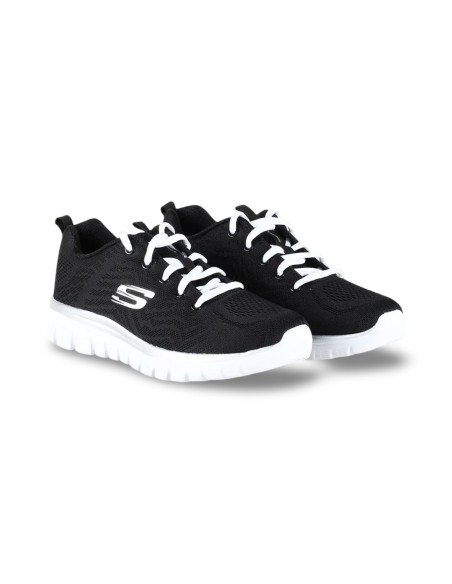 Skechers 12615/BKW sneakers donna in tessuto nero