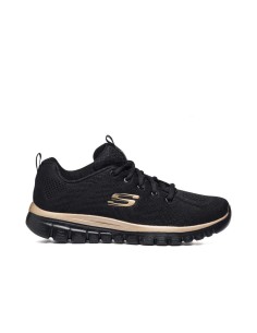 Skechers 12615/BKRG sneakers donna in tessuto nero
