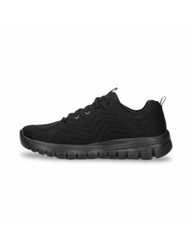 Skechers 12615/BBK sneakers donna in tessuto nero