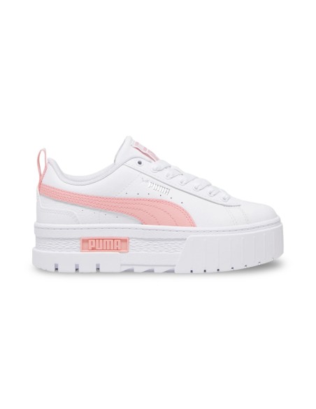 Puma Mayze Lth Jr 384527 31 sneakers donna in pelle bianco/rosa