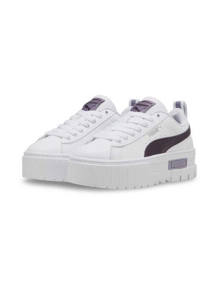 Puma Mayze Lth Jr 384527 29 sneakers donna in pelle bianco/viola