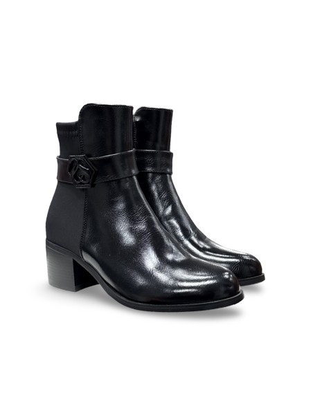 Solo Soprani SOLO32TR 218 stivaletti donna in pelle/tessuto nero