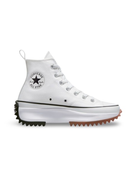 Converse Run Star Hike HI 166799C White/Black Gum sneakers donna in tela