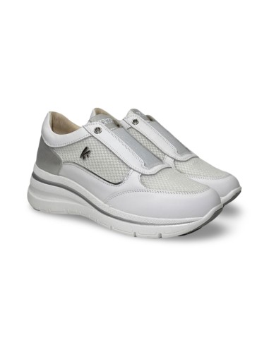 Keys K-10601 slip on donna in pelle bianco grigio