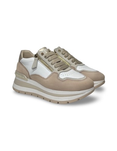 Keys k-10572 sneakers donna in pelle cipria e beige
