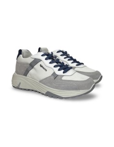 Igi&Co 7636233 sneakers uomo in tessuto/camoscio grigio/perla