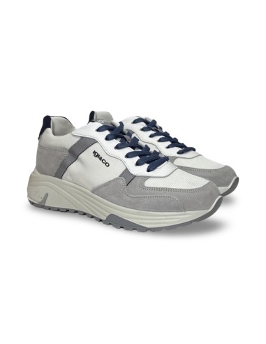 Igi&Co 7636233 sneakers uomo in tessuto/camoscio grigio/perla