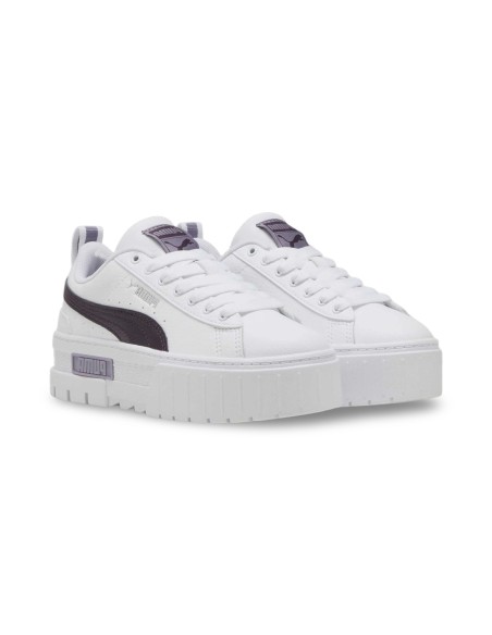 Puma Mayze Lth Jr 384527 29 sneakers donna in pelle bianco/viola