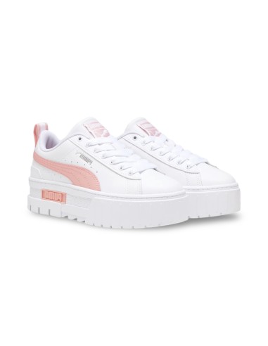 Puma Mayze Lth Jr 384527 31 sneakers donna in pelle bianco/rosa