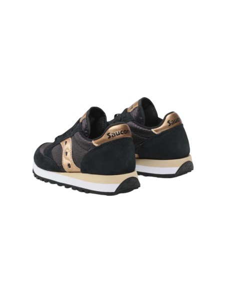 Saucony Jazz Original S1044-521 sneakers donna in camoscio/tessuto nero/gold