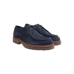 EXTON 683 mocassini uomo in camoscio blu