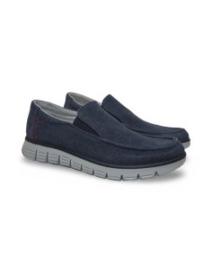 Enval Soft 7720700 slip on uomo in tessuto cotone blu