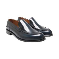 EXTON 103 mocassini uomo in pelle abrasivato blu