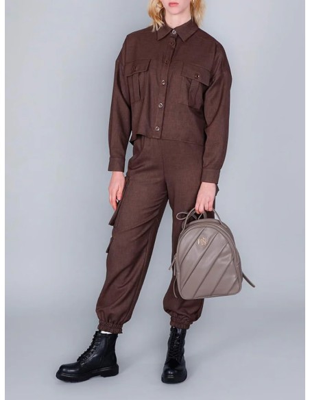 Cafe' Noir C3WD0910 zaino donna in pelle color fango