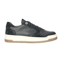 EXTON 457 sneakers uomo in vera pelle e camoscio nero