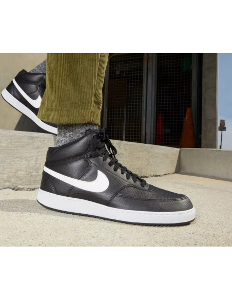 Nike Court Vision Mid NN DN3577 001 sneakers sportive uomo in pelle nero/bianco
