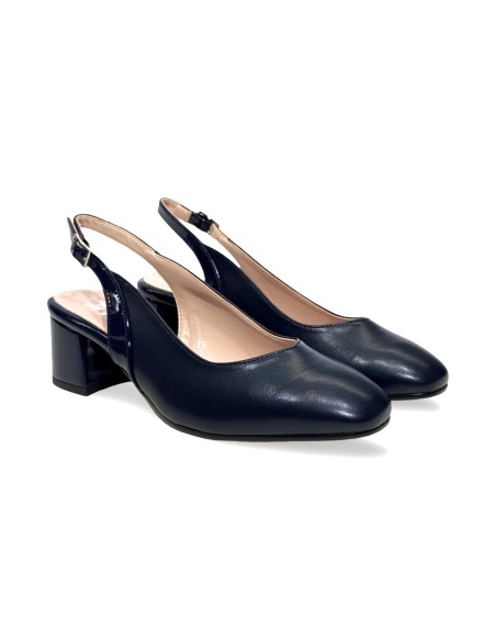 Sofia 795 sandali donna in pelle blu notte