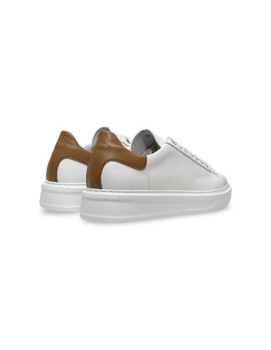 Exton 969 sneakers uomo in pelle bianco/cuoio
