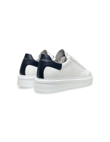 Exton 969 sneakers uomo in pelle bianco/blu