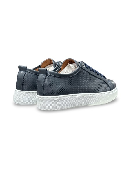 Exton 565 sneakers uomo in pelle blu marino