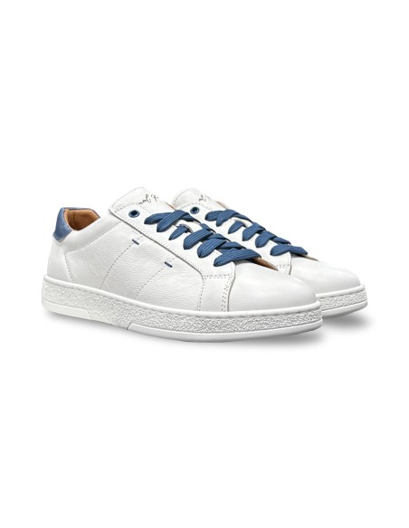 Exton 100 sneakers uomo in pelle di vitello bianco/marine