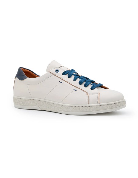 Exton 100 sneakers uomo in pelle di vitello bianco/marine