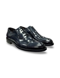 Exton 1371 scarpe classiche uomo in pelle abrasivato blu